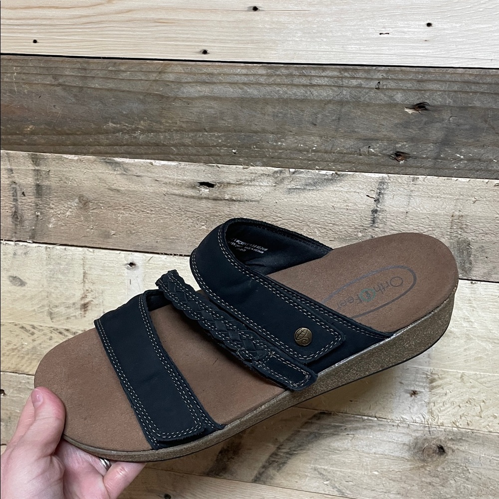 OrthOFeet size 11.5B Black Velcro Sandals - Picture 6 of 6